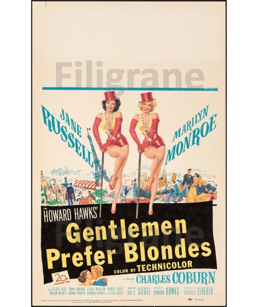 CINéMA GENTLEMEN PREFER BLONDES Rwya-POSTER/REPRODUCTION d1 AFFICHE VINTAGE store