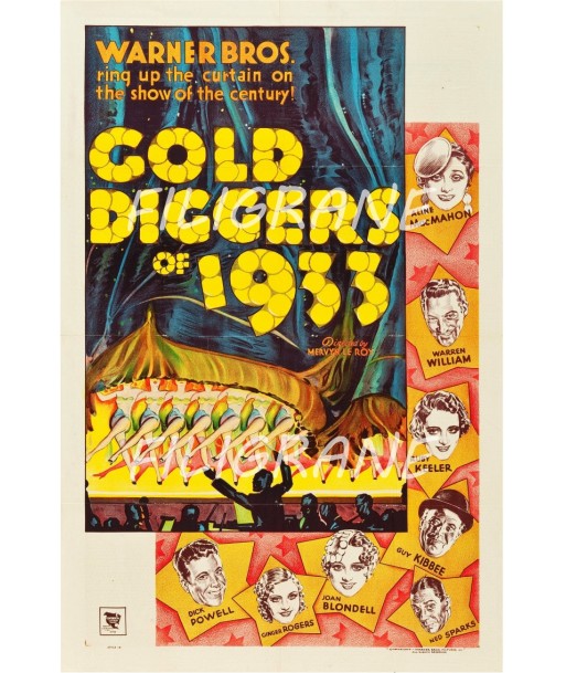 CINéMA GOLD DICGERS of 1933 Rcdb-POSTER/REPRODUCTION d1 AFFICHE VINTAGE chez Cornerstreet bien 