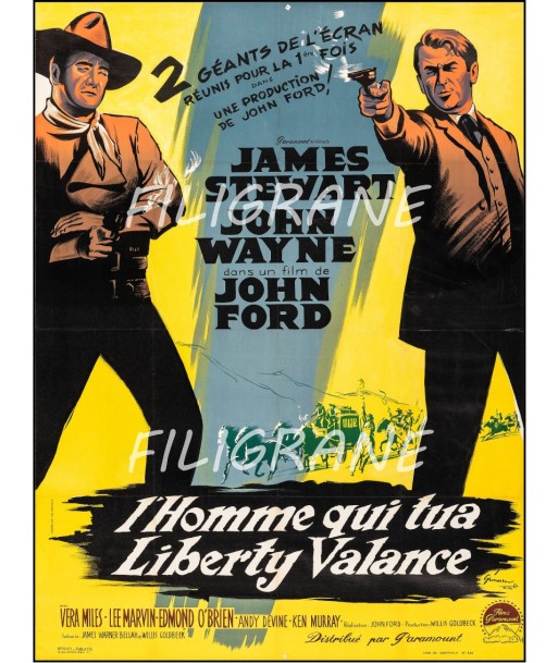 CINéMA HOMME TUA LIBERTY VALANCE Rouu-POSTER/REPRODUCTION d1 AFFICHE VINTAGE vous aussi creer 