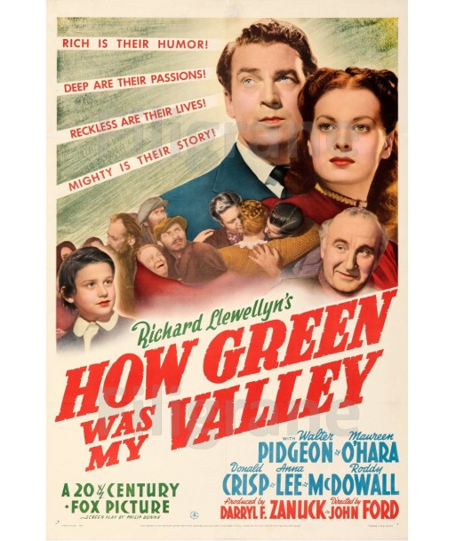 CINéMA HOW GREEN WAS MY VALLEY Rago-POSTER/REPRODUCTION d1 AFFICHE VINTAGE online