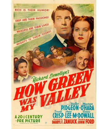 CINéMA HOW GREEN was my VALLEY Rhzs-POSTER/REPRODUCTION d1 AFFICHE VINTAGE d'Europe débarque