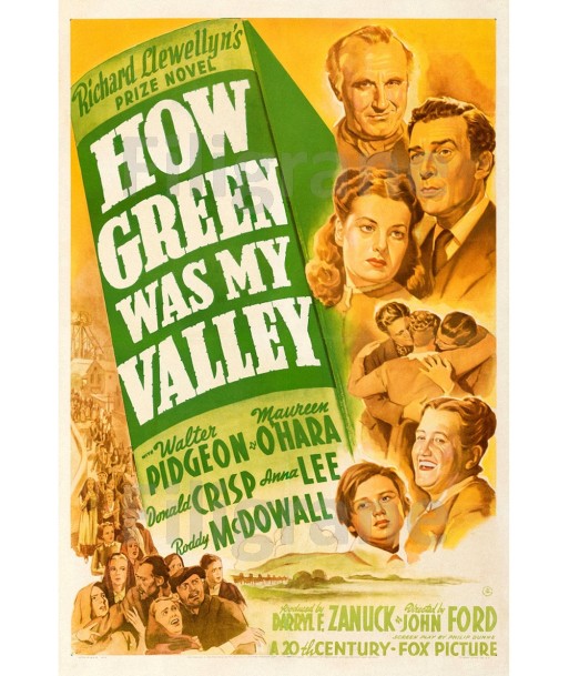 CINéMA HOW GREEN WAS MY VALLEY Rzwt-POSTER/REPRODUCTION d1 AFFICHE VINTAGE Les êtres humains sont 