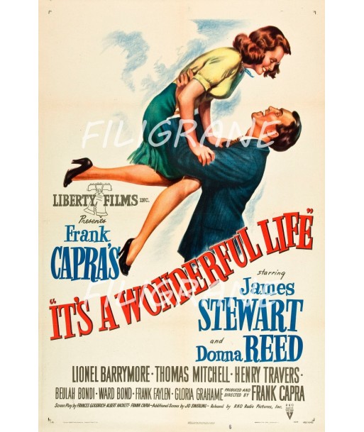 CINéMA IT'S A WONDERFUL LIFE Rnou-POSTER/REPRODUCTION d1 AFFICHE VINTAGE d'Europe débarque