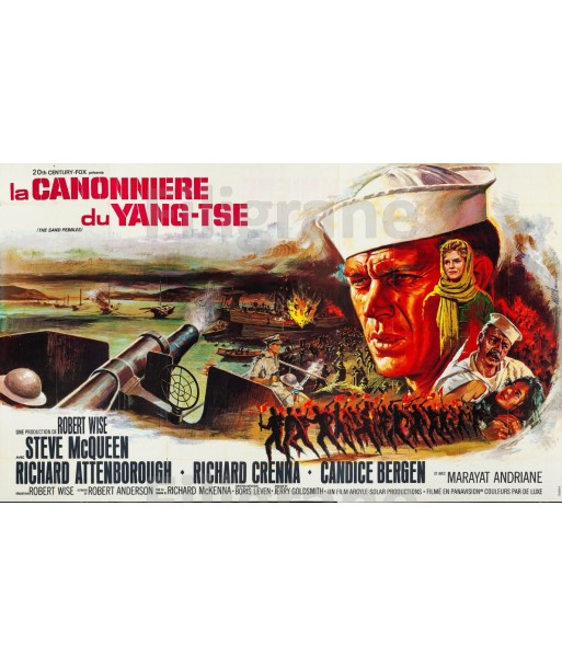 CINéMA LA CANNONIèRE de YANG-TSE Rpms-POSTER/REPRODUCTION d1 AFFICHE VINTAGE pas cheres