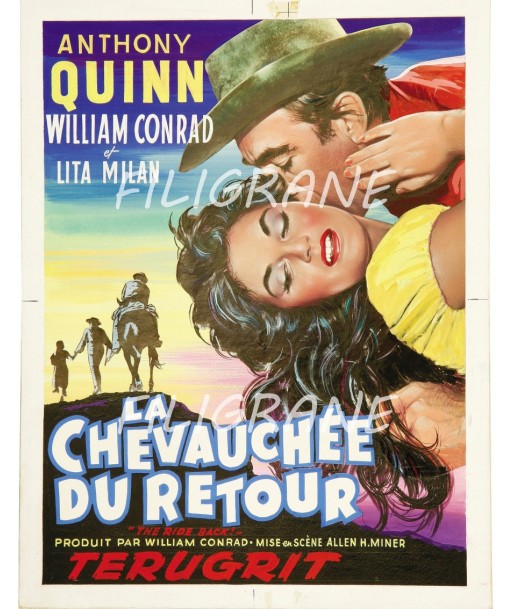 CINéMA LA CHEVAUCHéE du RETOUR Rjeq-POSTER/REPRODUCTION d1 AFFICHE VINTAGE la chaussure