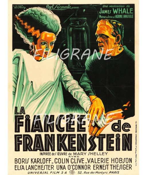 CINéMA LA FIANCéE de FRANKENSTEIN Rvbz-POSTER/REPRODUCTION d1 AFFICHE VINTAGE Toutes les collections ici