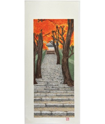 Estampe Japonaise de Teruhide Kato | Le Chemin du Temple Jakko-In à l'Automne les ctes