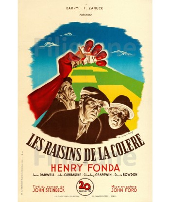 CINéMA LES RAISINS de la COLèRE  Rjvi-POSTER/REPRODUCTION d1 AFFICHE VINTAGE de pas cher