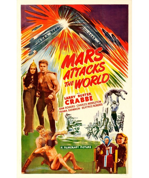 CINéMA MARS ATTACKS the WORLD Ruwi-POSTER/REPRODUCTION d1 AFFICHE VINTAGE Vous souhaitez 