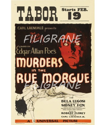 CINéMA MURDERS in the RUE MORGUE Ropb-POSTER/REPRODUCTION d1 AFFICHE VINTAGE le des métaux précieux