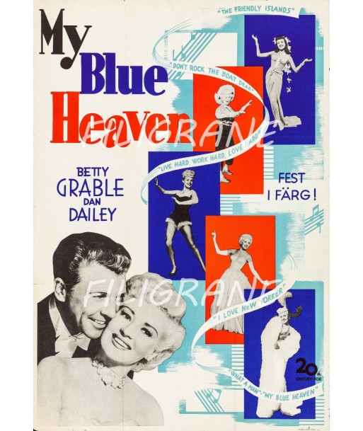 CINéMA MY BLUE HEAVEN Rlno-POSTER/REPRODUCTION d1 AFFICHE VINTAGE le concept de la Pate a emporter 