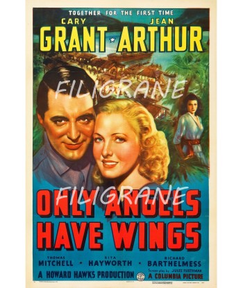 CINéMA ONLY ANGELS HAVE WINGS Rucv-POSTER/REPRODUCTION d1 AFFICHE VINTAGE Pour