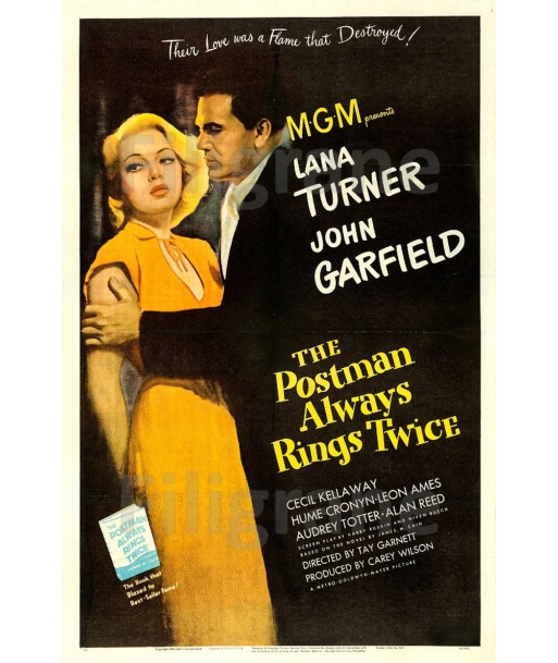 CINéMA POSTMAN ALWAYS RINGS TWICE Rrlf-POSTER/REPRODUCTION d1 AFFICHE VINTAGE les muscles