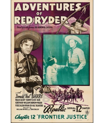 CINéMA RED RYDER FRONTIER JUSTICE Reql-POSTER/REPRODUCTION d1 AFFICHE VINTAGE 2 - 3 jours ouvrés.