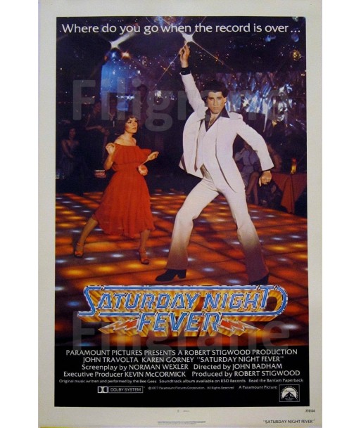 CINéMA SATURDAY NIGHT FEVER Rhsa-POSTER/REPRODUCTION d1 AFFICHE VINTAGE rembourrage situé sous