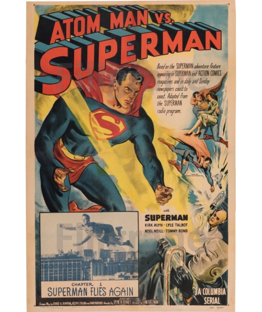 CINéMA SUPERMAN FLIES AGAIN Rrbg-POSTER/REPRODUCTION d1 AFFICHE VINTAGE Livraison rapide