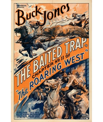 CINéMA THE BAITED TRAP BUCK JONES Rkdy-POSTER/REPRODUCTION d1 AFFICHE VINTAGE rembourrage situé sous