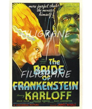 CINéMA THE BRIDE of FRANKENSTEIN Rpqf-POSTER/REPRODUCTION d1 AFFICHE VINTAGE d'Europe débarque