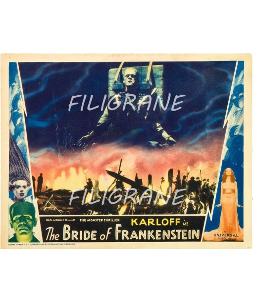 CINéMA THE BRIDE of FRANKENSTEIN Rzhl-POSTER/REPRODUCTION d1 AFFICHE VINTAGE pas cher