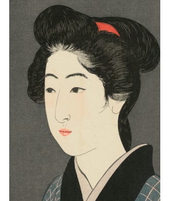 Estampe Japonaise de Goyo Hashiguchi | Femme et Plateau Rouge pas cher chine