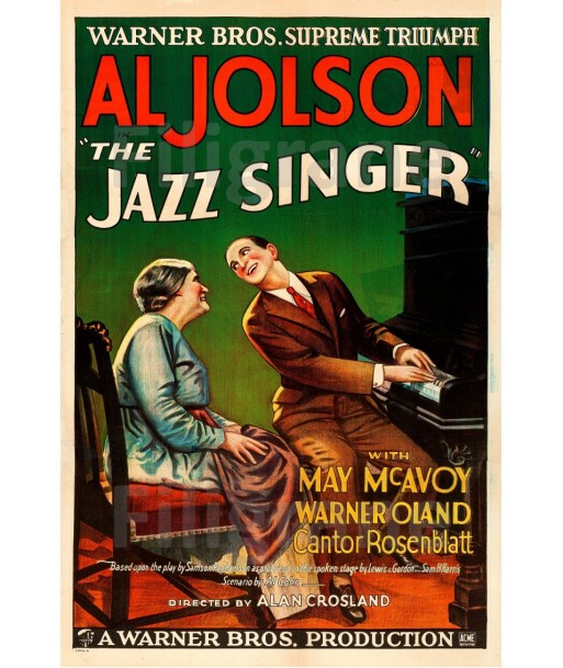 CINéMA THE JAZZ SINGER AL JOLSON Rrks-POSTER/REPRODUCTION d1 AFFICHE VINTAGE d'Europe débarque