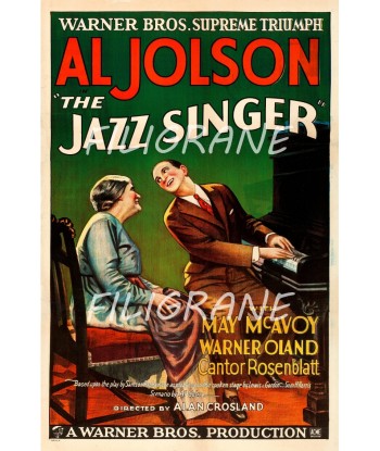 CINéMA THE JAZZ SINGER AL JOLSON Rroa-POSTER/REPRODUCTION d1 AFFICHE VINTAGE basket pas cher