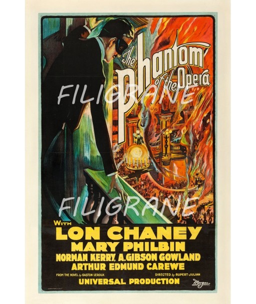 CINéMA THE PHANTOM of the OPERA Rkmv-POSTER/REPRODUCTION d1 AFFICHE VINTAGE le des métaux précieux