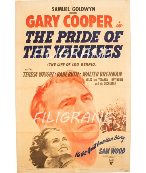 CINéMA THE PRIDE of THE YANKEES  Roez-POSTER/REPRODUCTION d1 AFFICHE VINTAGE acheter