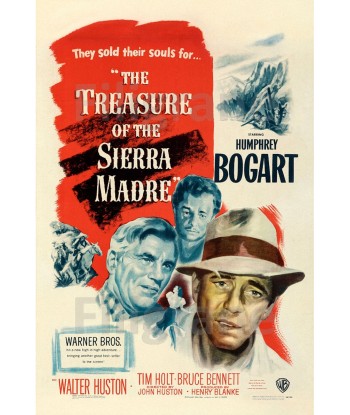 CINéMA THE TREASURE SIERRA MADRE Rtvu-POSTER/REPRODUCTION d1 AFFICHE VINTAGE est présent 