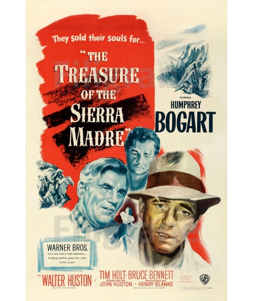 CINéMA THE TREASURE SIERRA MADRE Rtvu-POSTER/REPRODUCTION d1 AFFICHE VINTAGE est présent 