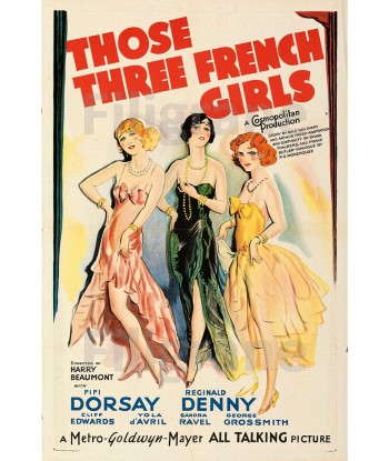 CINéMA THOSE THREE FRENCH GIRLS Riei-POSTER/REPRODUCTION d1 AFFICHE VINTAGE hantent personnes