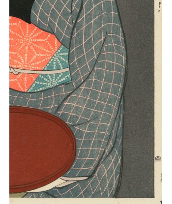 Estampe Japonaise de Goyo Hashiguchi | Femme et Plateau Rouge pas cher chine