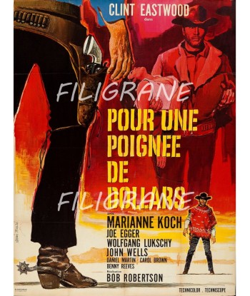 CINéMA UNE POIGNéE de DOLLARS Rxlw-POSTER/REPRODUCTION d1 AFFICHE VINTAGE brillant des détails fins