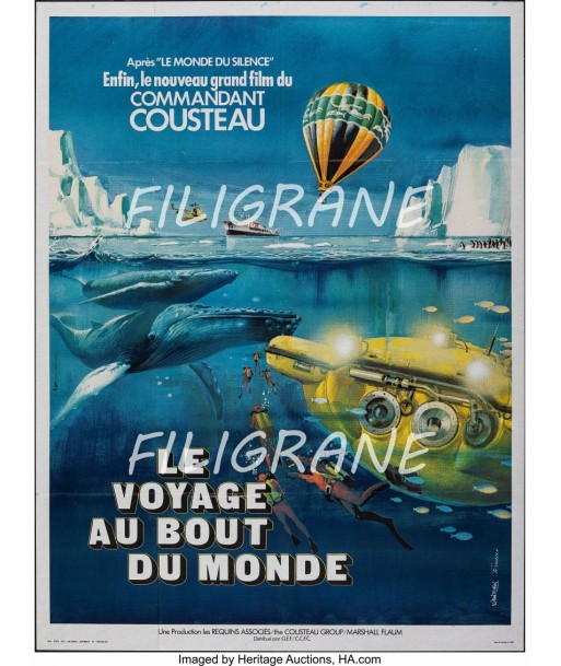 CINéMA VOYAGE au BOUT du MONDE  Rpmt-POSTER/REPRODUCTION d1 AFFICHE VINTAGE français