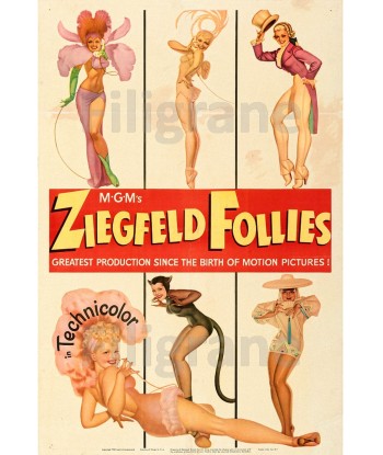 CINéMA ZIEGFELD FOLLIES Rebk-POSTER/REPRODUCTION d1 AFFICHE VINTAGE destockage