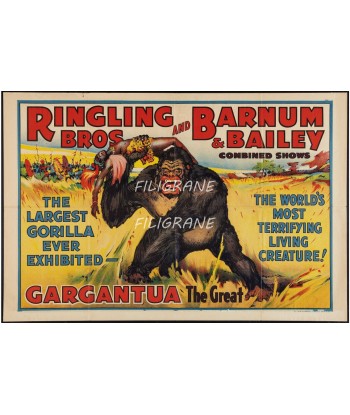 CIRQUE GARGANTUA BARNUM BAILEY Rnkv-POSTER/REPRODUCTION d1 AFFICHE VINTAGE Comparez et commandez 