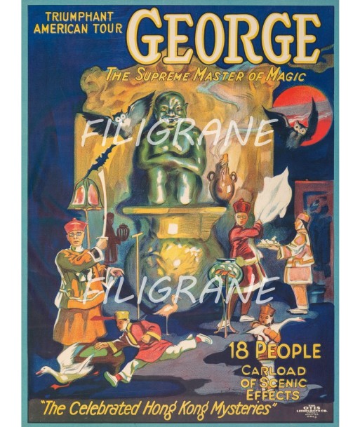 CIRQUE GEORGE MAGICIEN Rcmh-POSTER/REPRODUCTION d1 AFFICHE VINTAGE 50-70% off 