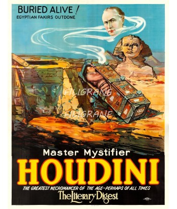 CIRQUE HOUDINI MAGICIEN Rtmj-POSTER/REPRODUCTION d1 AFFICHE VINTAGE prix