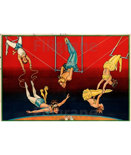 CIRQUE TRAPéZISTES Rvku-POSTER/REPRODUCTION d1 AFFICHE VINTAGE votre restaurant rapide dans 