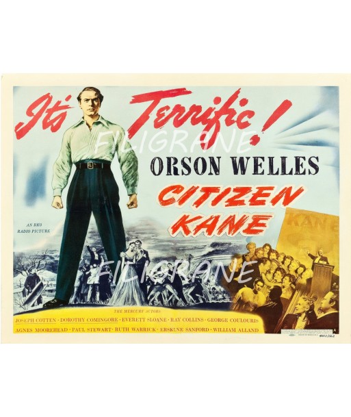 CITIZEN KANE FILM Rkkd-POSTER/REPRODUCTION d1 AFFICHE VINTAGE paiement sécurisé