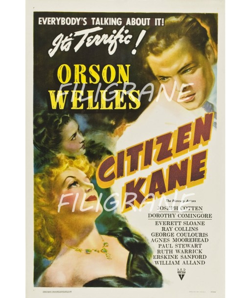 CITIZEN KANE FILM Rruq-POSTER/REPRODUCTION d1 AFFICHE VINTAGE ouvre sa boutique