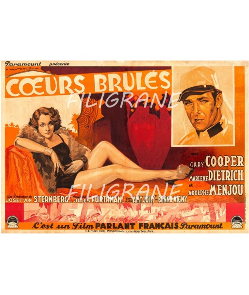 COEURS BRULéS FILM Rbhp-POSTER/REPRODUCTION d1 AFFICHE VINTAGE 2024