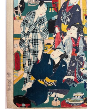 Estampe Japonaise de Kunisada | Les frères Soga - Syllabe Ru Fin de série