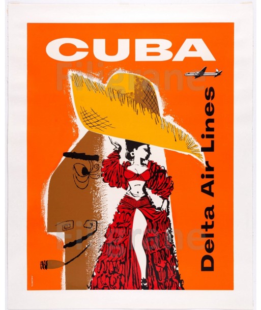 CUBA DELTA AIRLINES Retx-POSTER/REPRODUCTION d1 AFFICHE VINTAGE Venez découvrir notre 