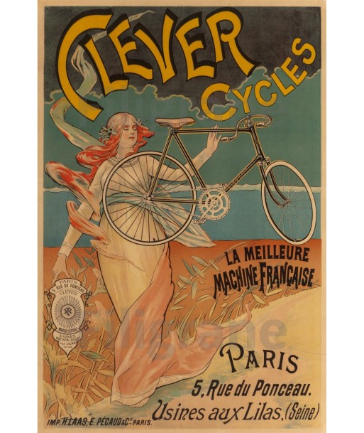 CYCLES CLEVER Rswi-POSTER/REPRODUCTION d1 AFFICHE VINTAGE le concept de la Pate a emporter 