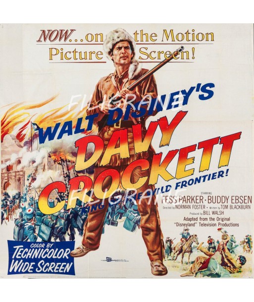 DAVY CROCKETT FILM Rqos-POSTER/REPRODUCTION d1 AFFICHE VINTAGE la livraison gratuite