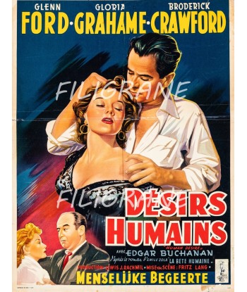 DéSIRS HUMAINS FILM Rwho-POSTER/REPRODUCTION d1 AFFICHE VINTAGE est présent 