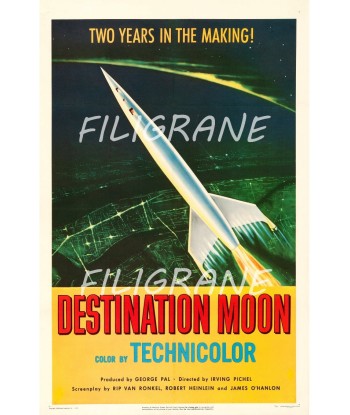 DESTINATION MOON FILM Rsxh-POSTER/REPRODUCTION d1 AFFICHE VINTAGE Paris Déstockage Promo