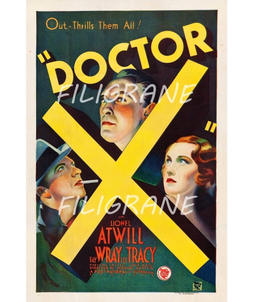 DOCTOR X FILM Rubk-POSTER/REPRODUCTION d1 AFFICHE VINTAGE les ligaments