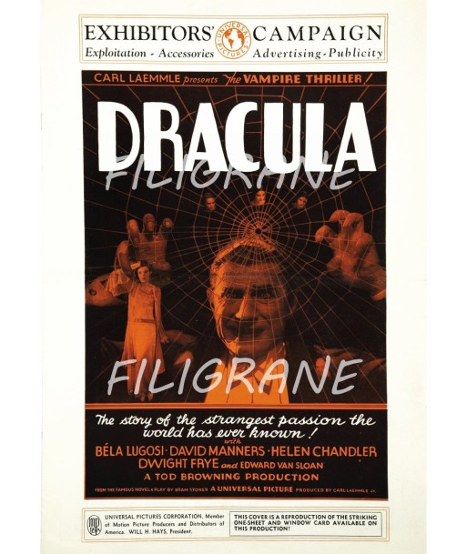 DRACULA FILM Rbuw-POSTER/REPRODUCTION d1 AFFICHE VINTAGE À commander